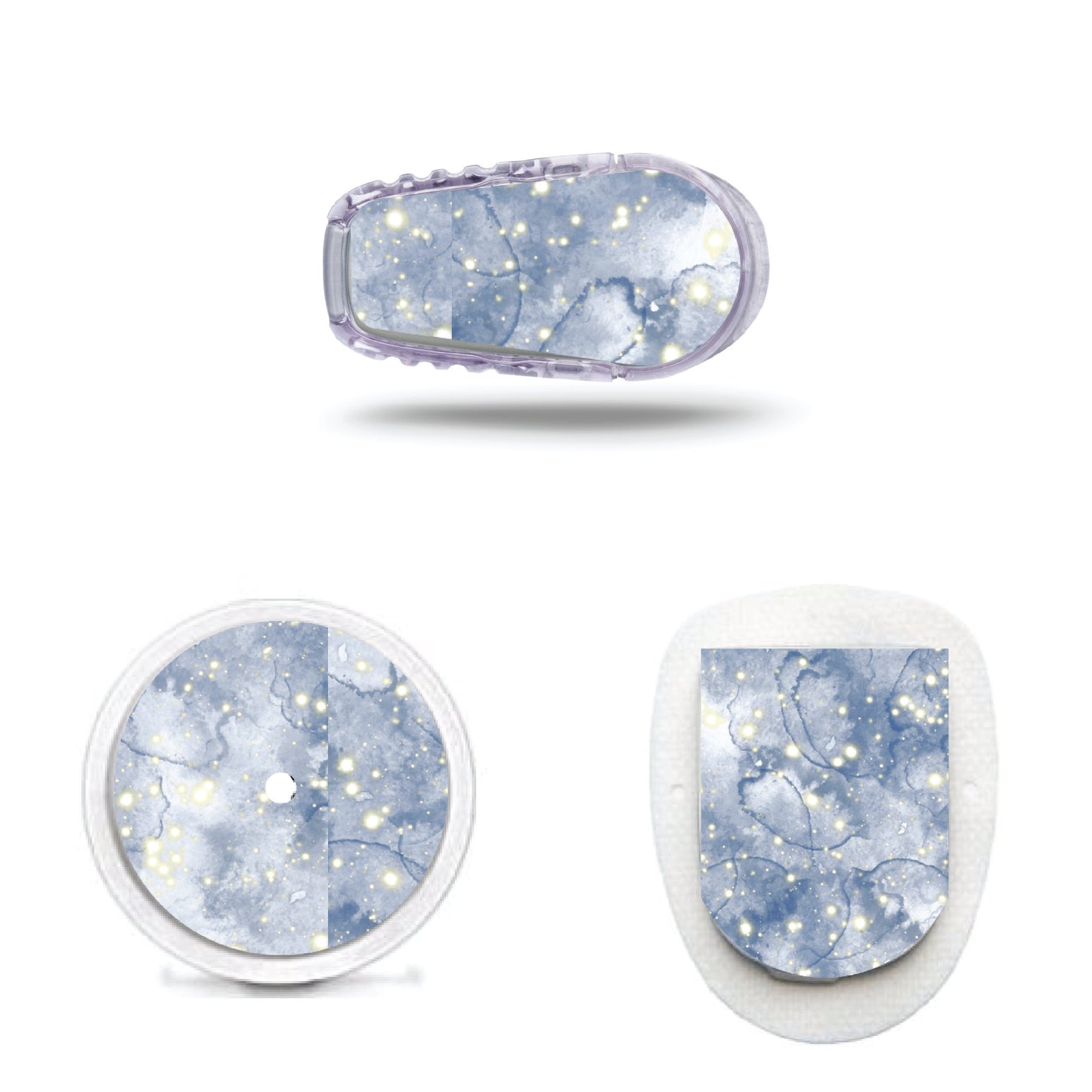 Blue Pastel Sensor Sticker for Freestyle Libre, Dexcom, Omnipod Continuous Glucose Monitor