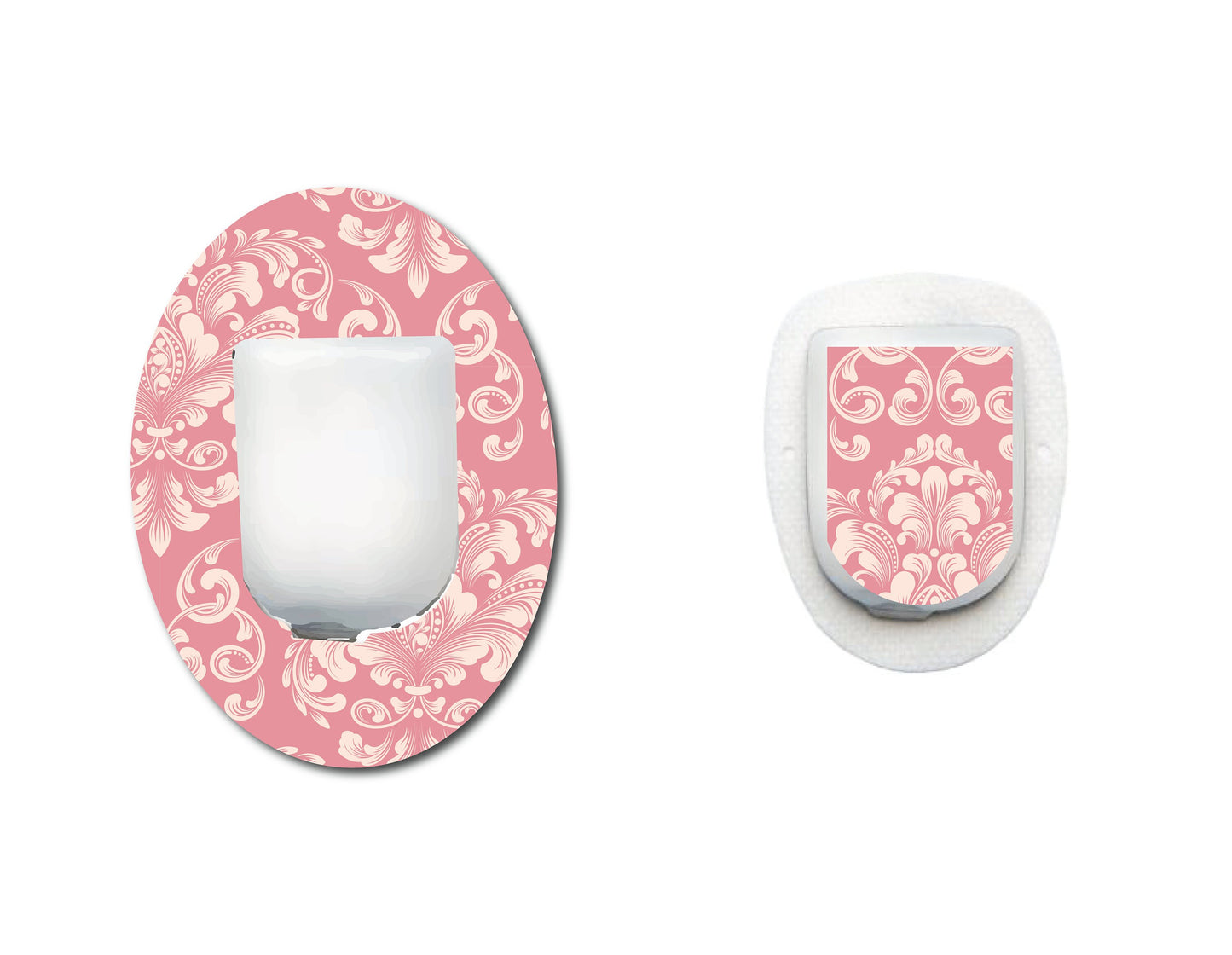 Pink Damask Continuous Glucose Monitor (CGM) Decorative Set