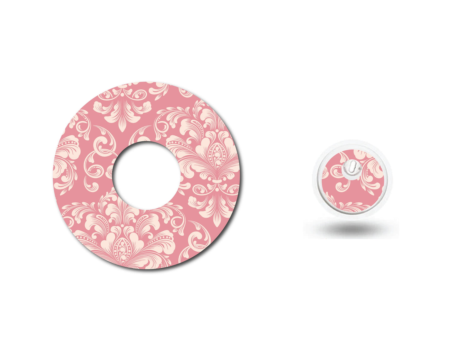 Pink Damask Continuous Glucose Monitor (CGM) Decorative Set