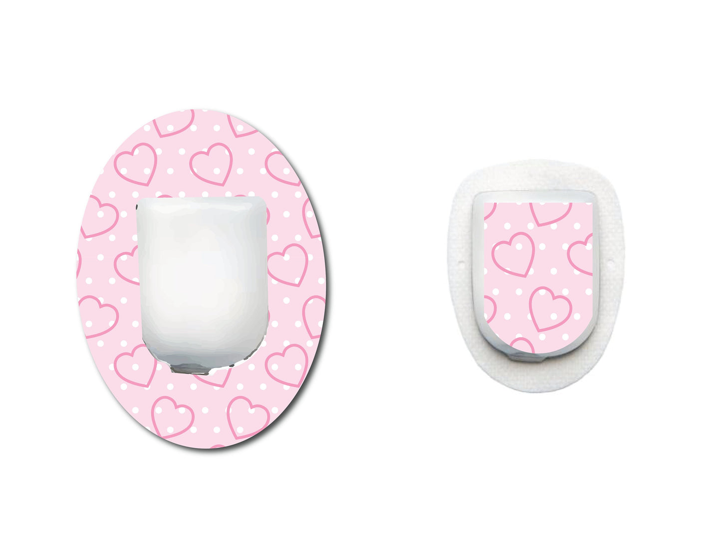 Pretty Pink Hearts Continuous Glucose Monitor (CGM) Set