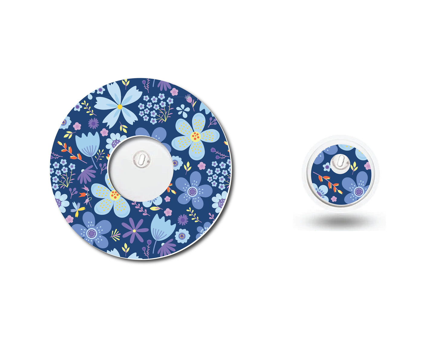 Spring Flowers on Blue Continuous Glucose Monitor Set