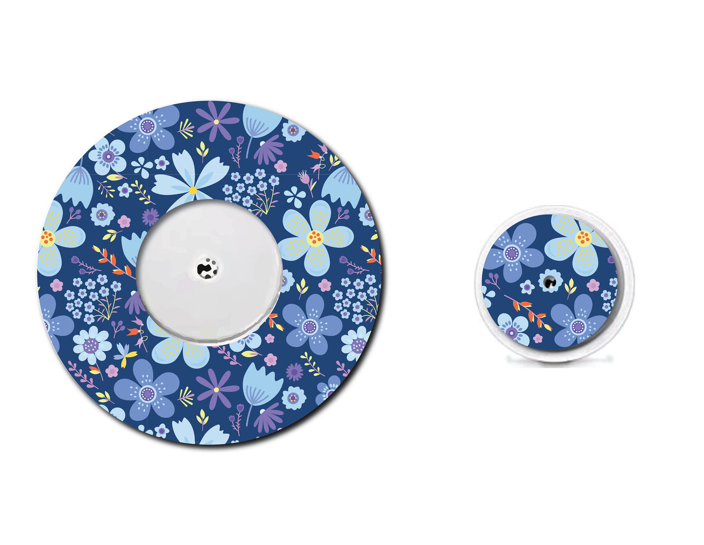 Spring Flowers on Blue Continuous Glucose Monitor Set