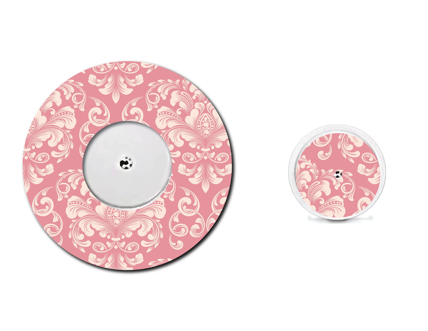 Pink Damask Continuous Glucose Monitor (CGM) Decorative Set