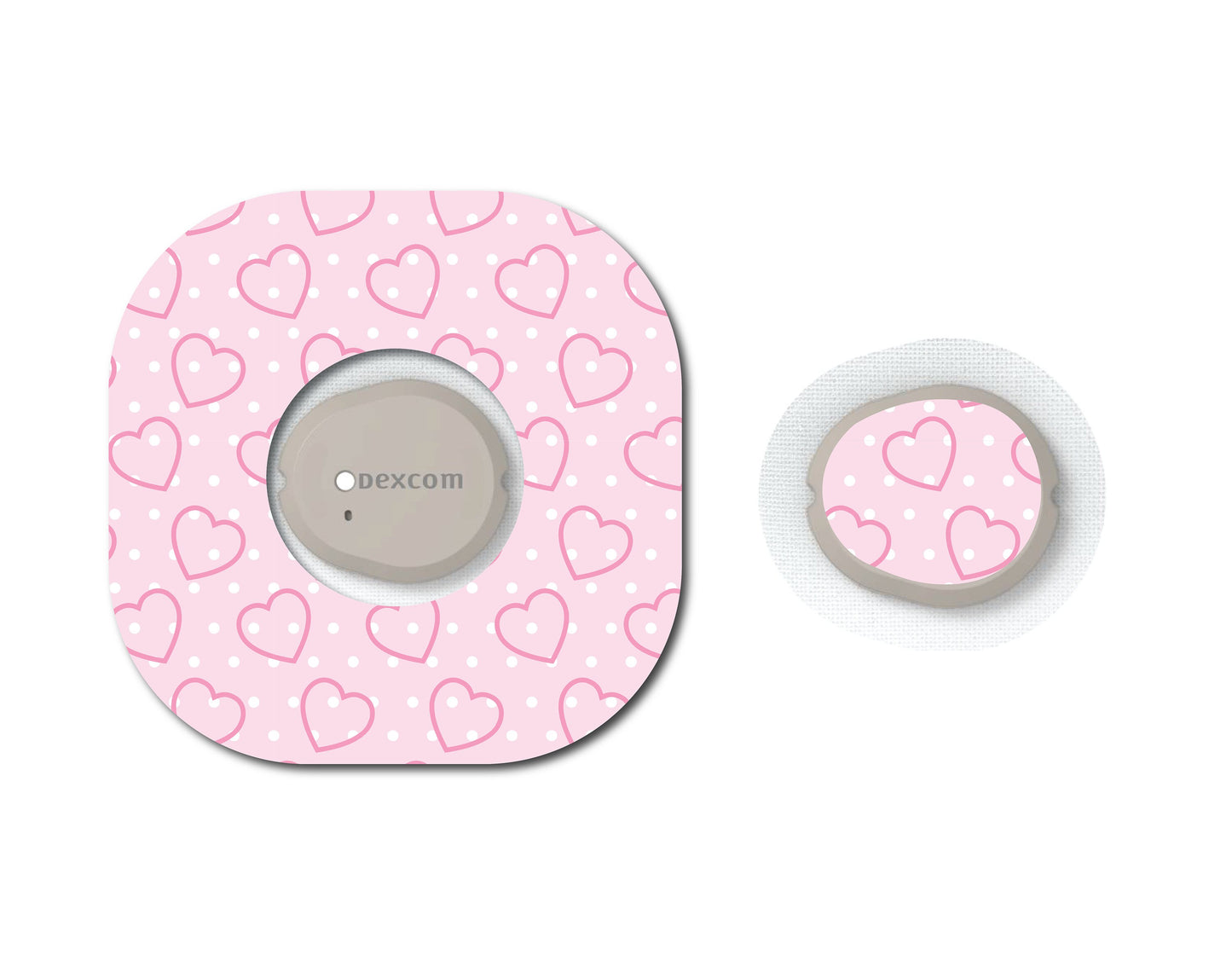 Pretty Pink Hearts Continuous Glucose Monitor (CGM) Set