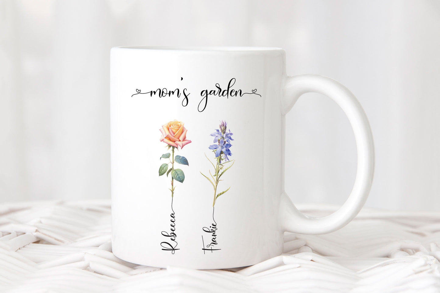 Custom Birth Month Birth Flower Mug, 11 oz. or 15oz Mug, Mother's Day Gift, Gift for Grandma