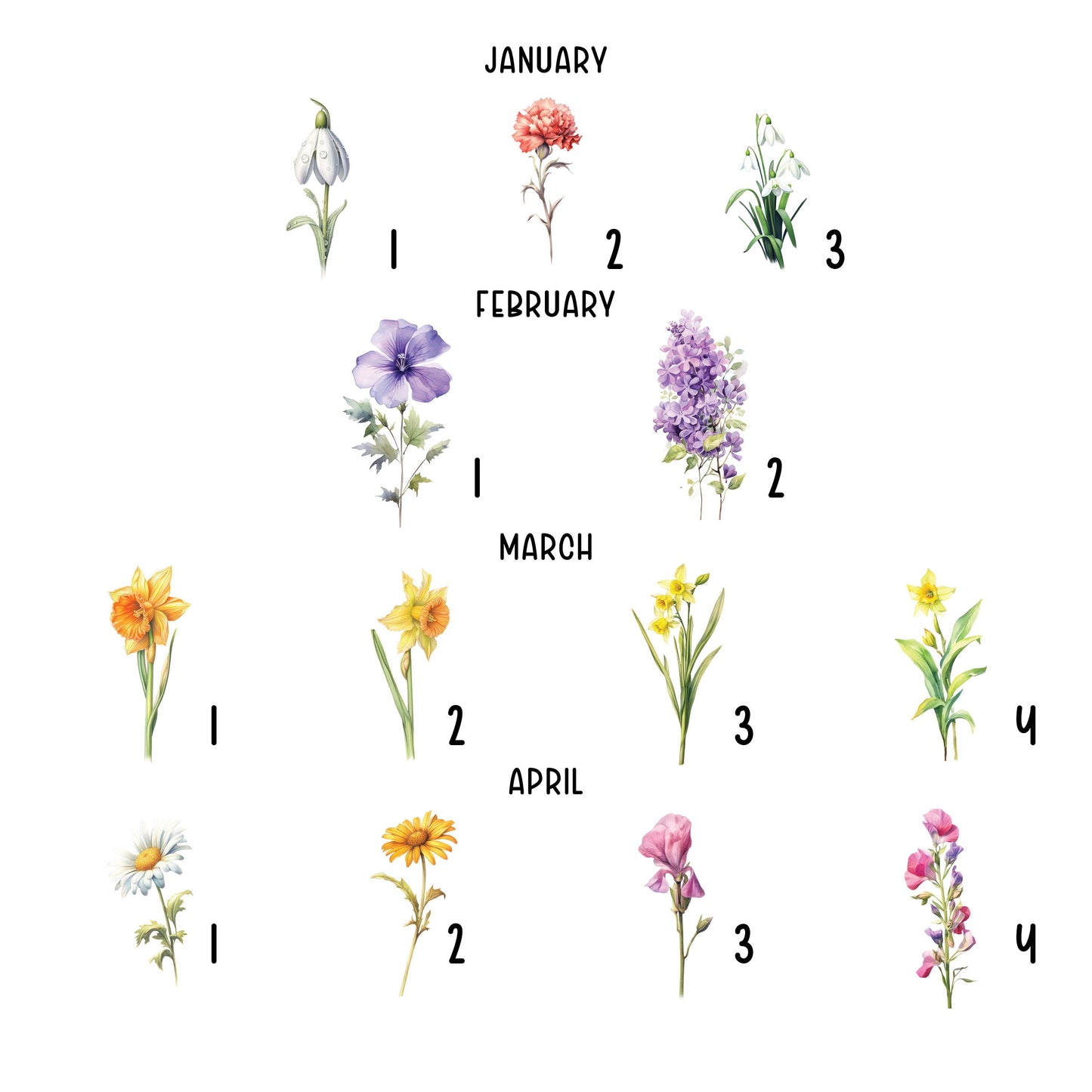 Custom Birth Month Birth Flower Mug, 11 oz. or 15oz Mug, Mother's Day Gift, Gift for Grandma