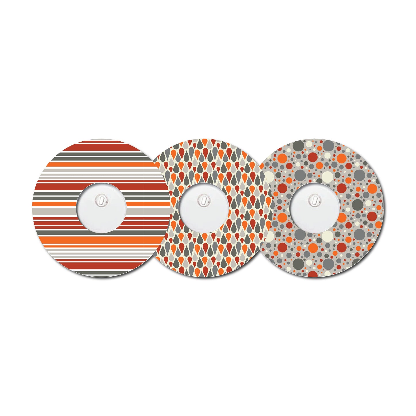 Masculine Orange Omnipod Bundle Set of 3 Patch Sticker Overlay for CGM monitor