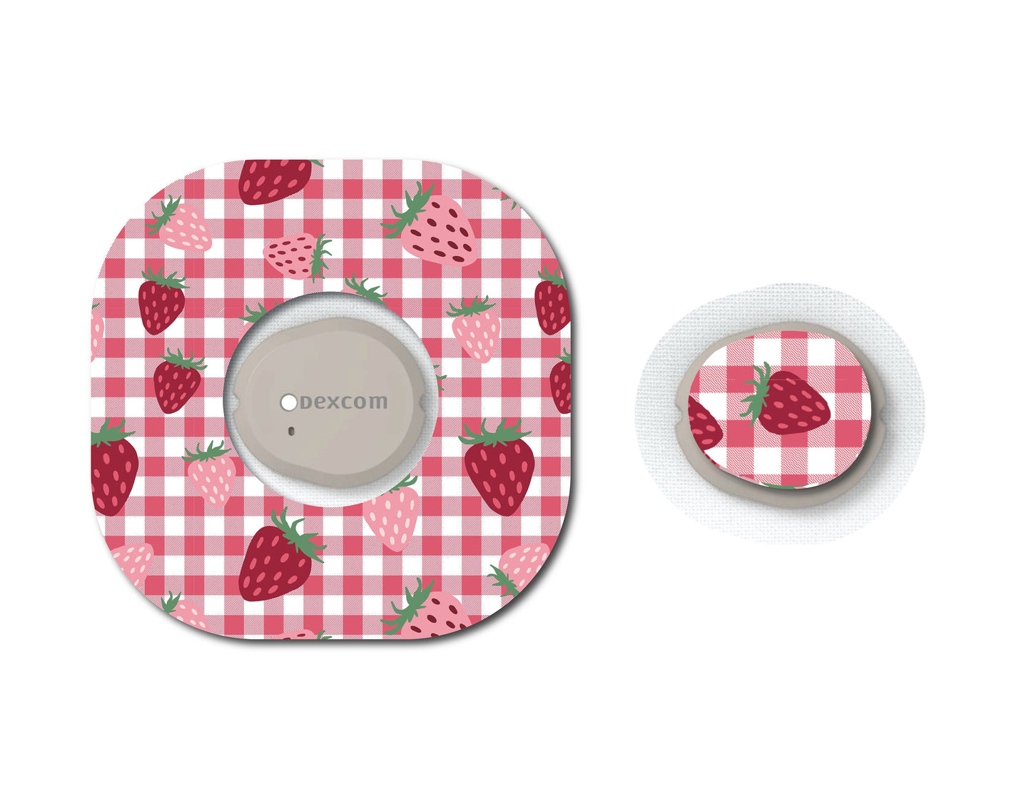 Strawberry Coquette Plaid Continuous Glucose Monitor (CGM) Set