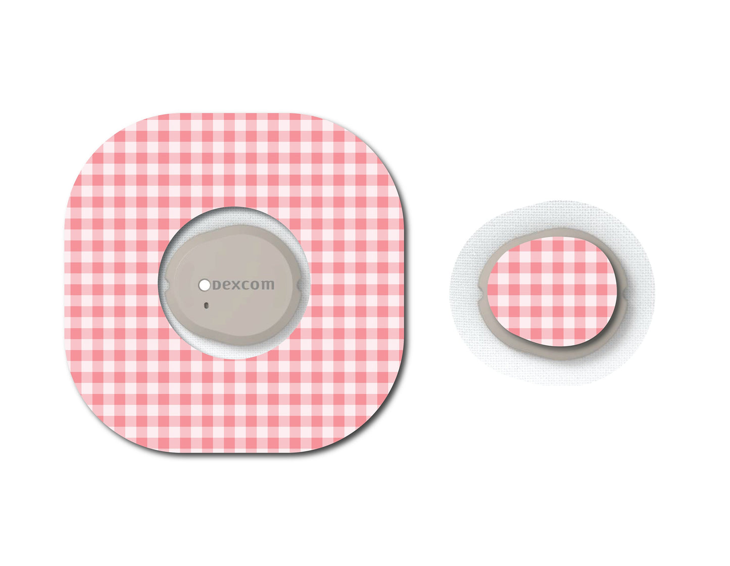 Strawberry Coquette Dark Pink Gingham Continuous Glucose Monitor Set