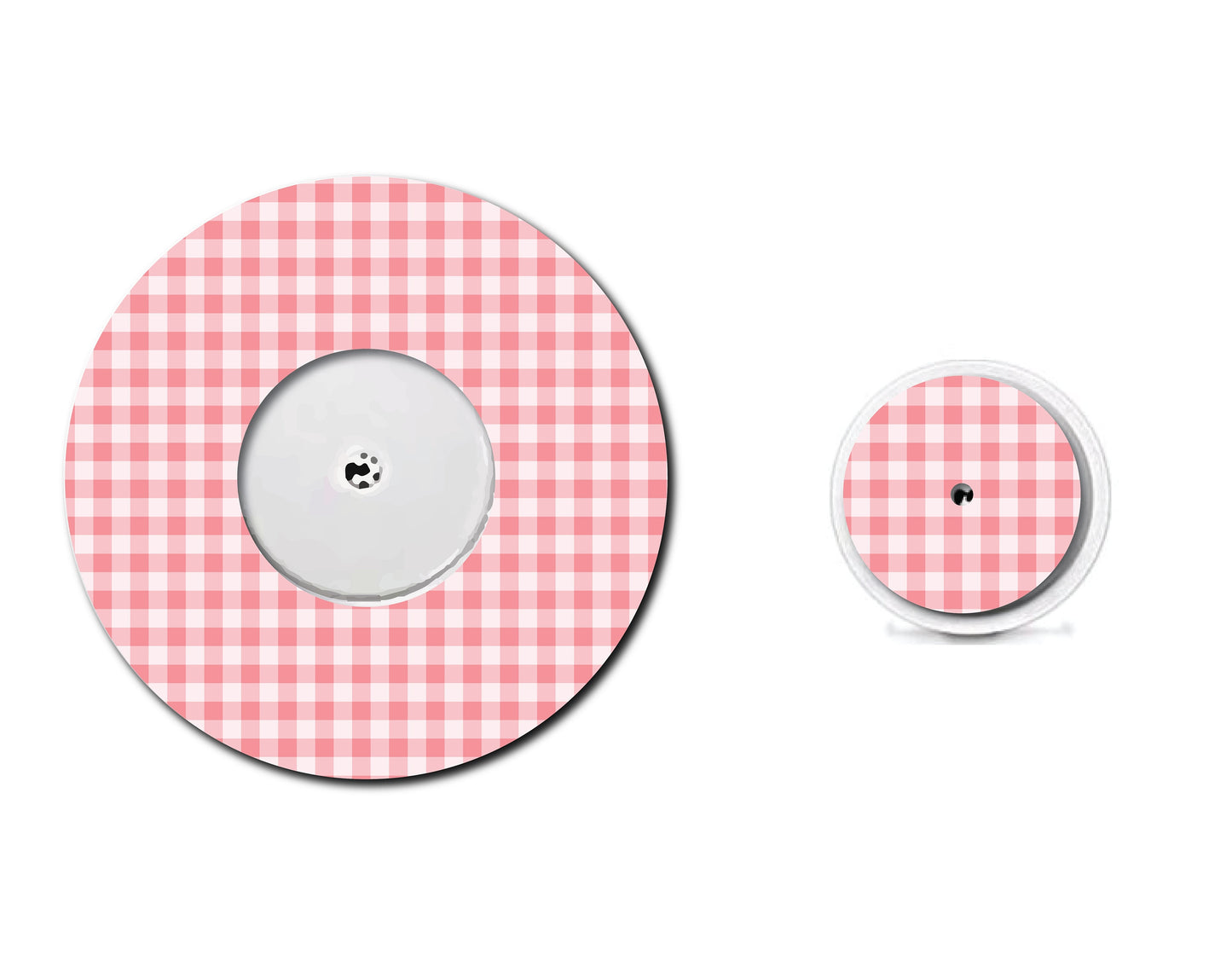 Strawberry Coquette Dark Pink Gingham Continuous Glucose Monitor Set