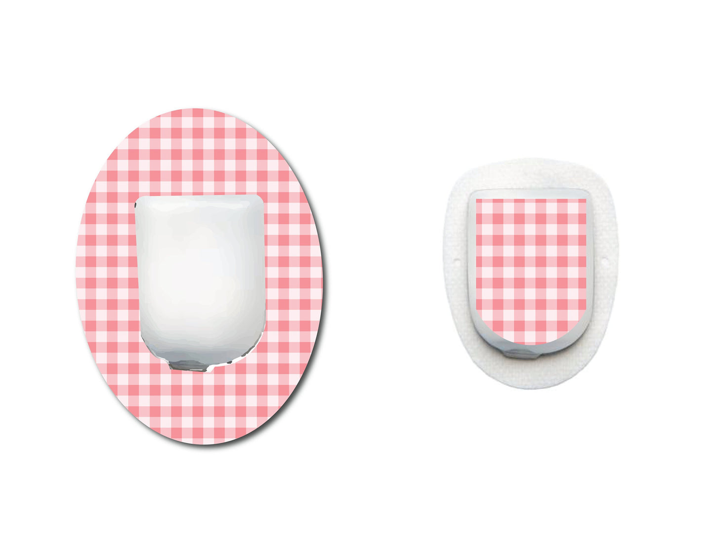 Strawberry Coquette Dark Pink Gingham Continuous Glucose Monitor Set