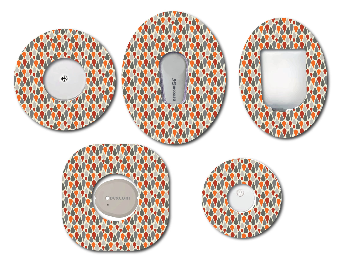 Masculine Orange Abstract CGM Patch