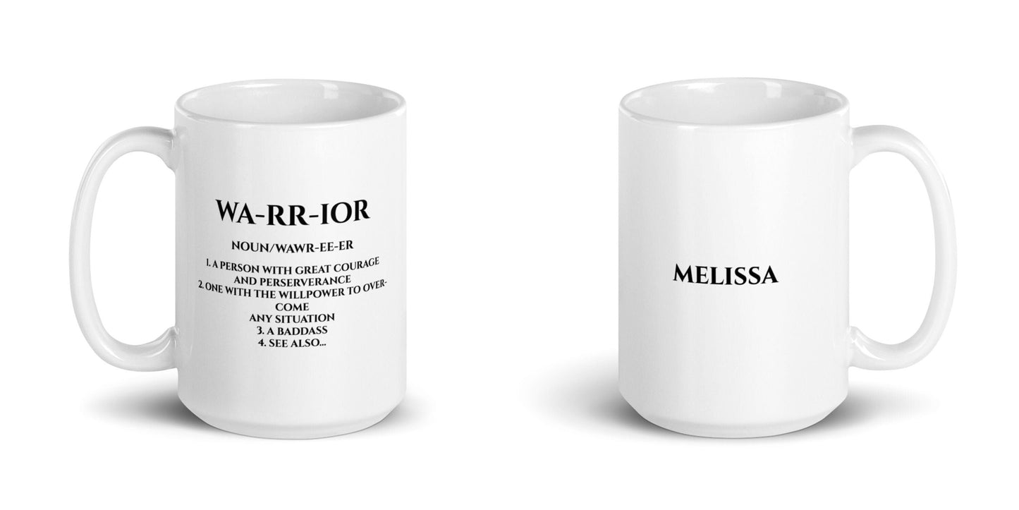 Custom Personalized Warrior Coffee Mug 15 oz. Survivor Mug