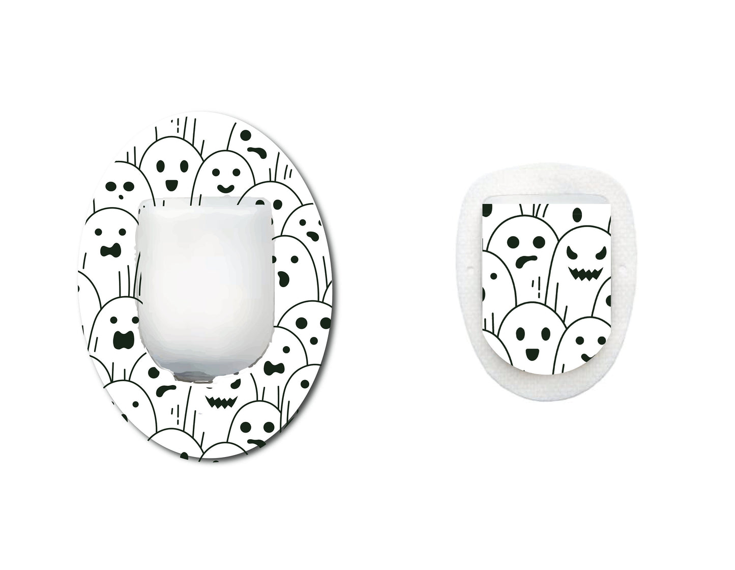 Ghosts Continuous Glucose Monitor (CGM) Decorative Over Patch and Sticker/Tattoo Set