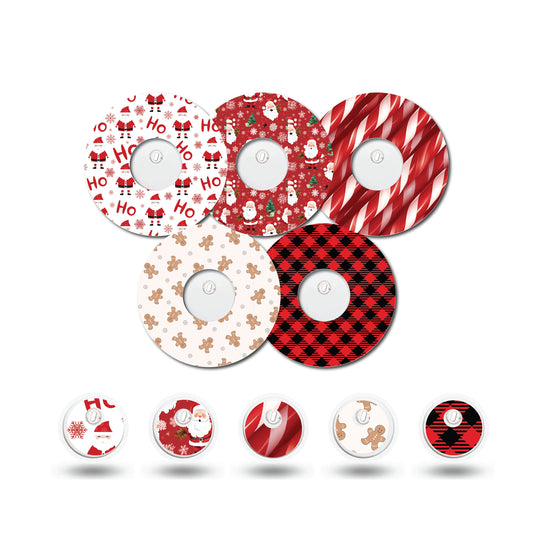 Christmas Collection Patch and Sticker Bundle Freestyle Libre 3- Set of 5 Patch Sticker Overlay for CGM monitor