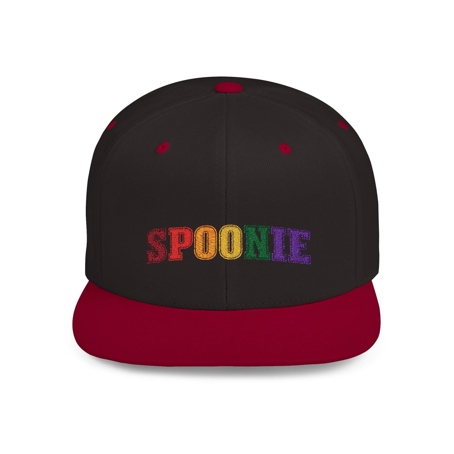 Spoonie Embroidered Flat Bill Snapback Cap