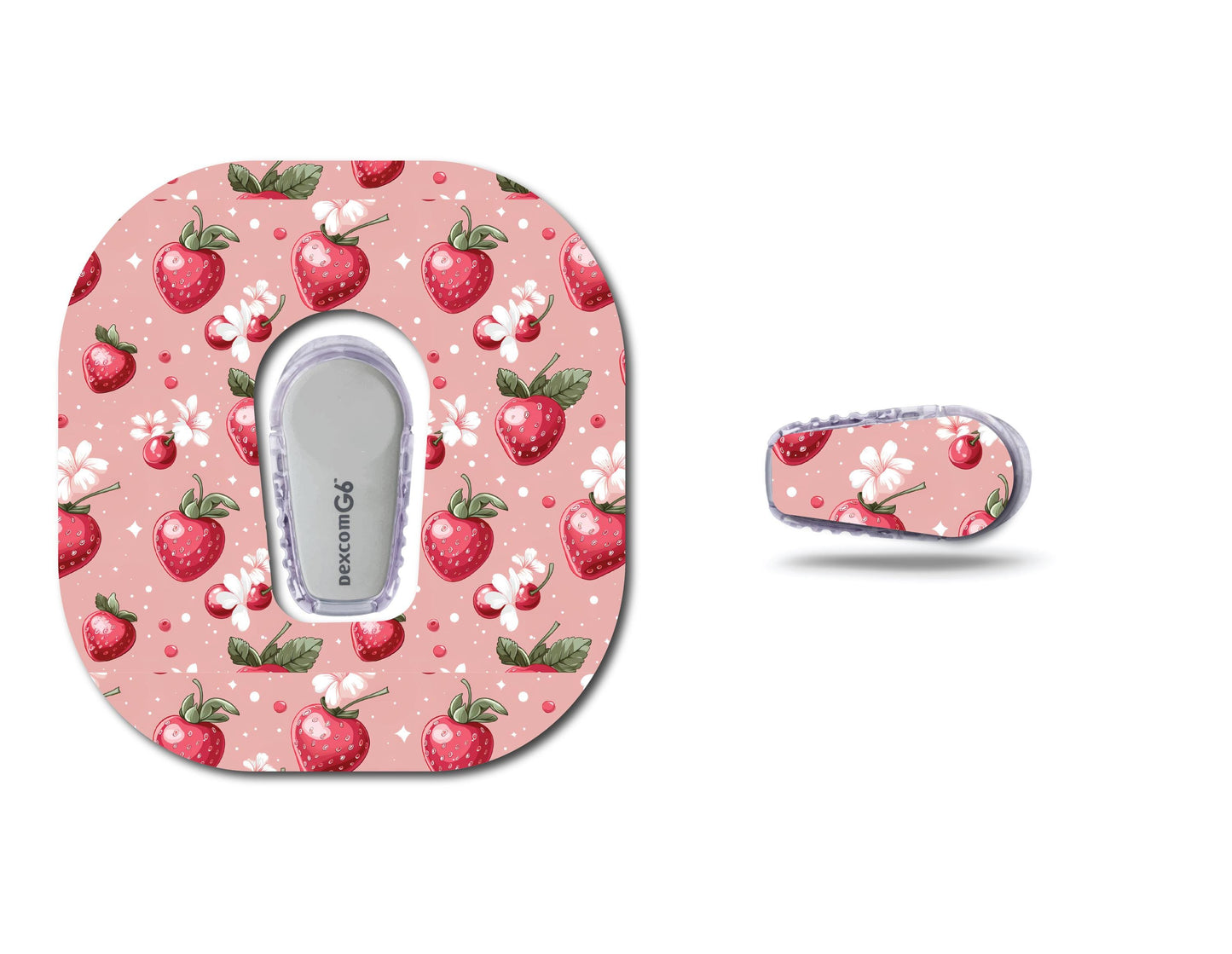 Strawberry Coquette Patch and Sticker Bundle Dexcom G6- Set of 6