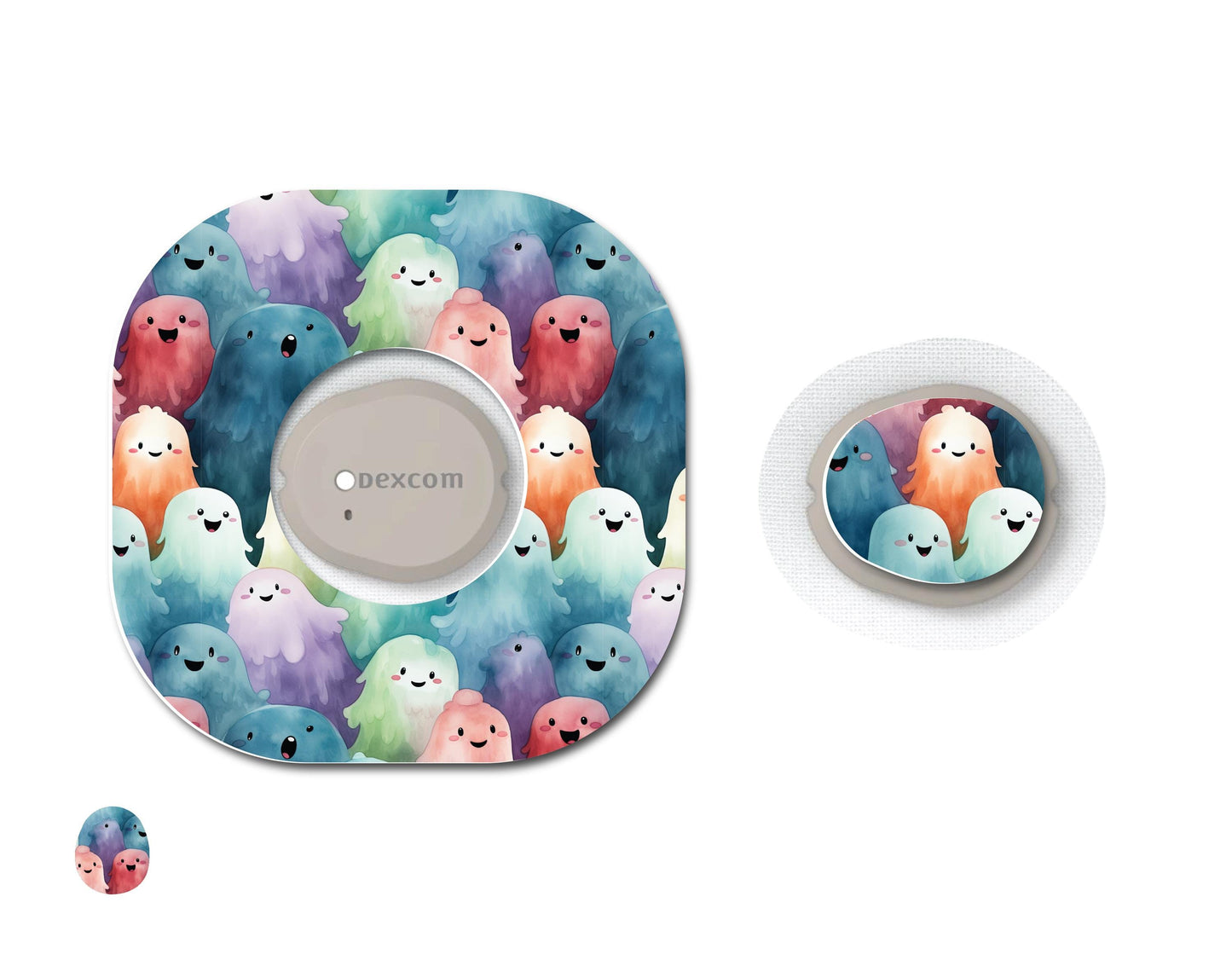Pastel Ghosts Continuous Glucose Monitor (CGM) Decorative Set