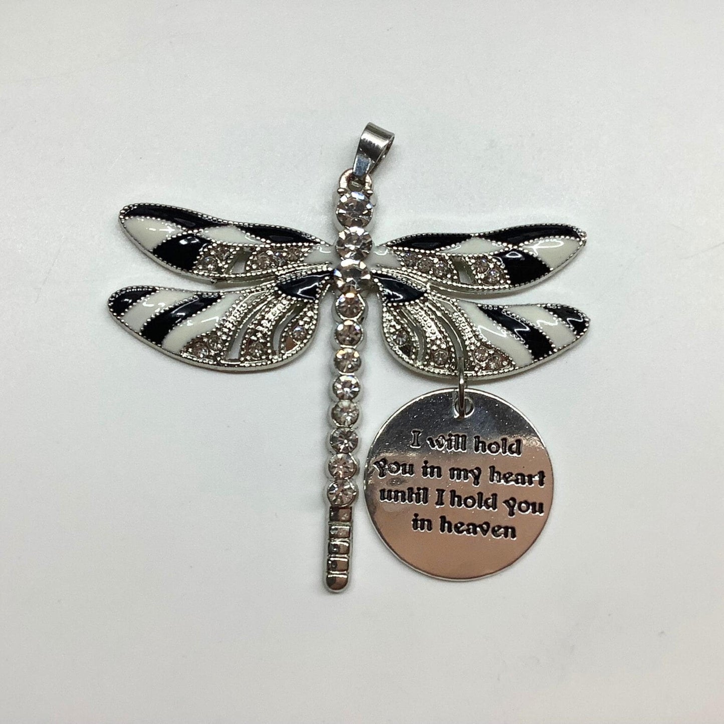 Zebra Black and White Zebra Dragonfly Pendant I Will Hold You