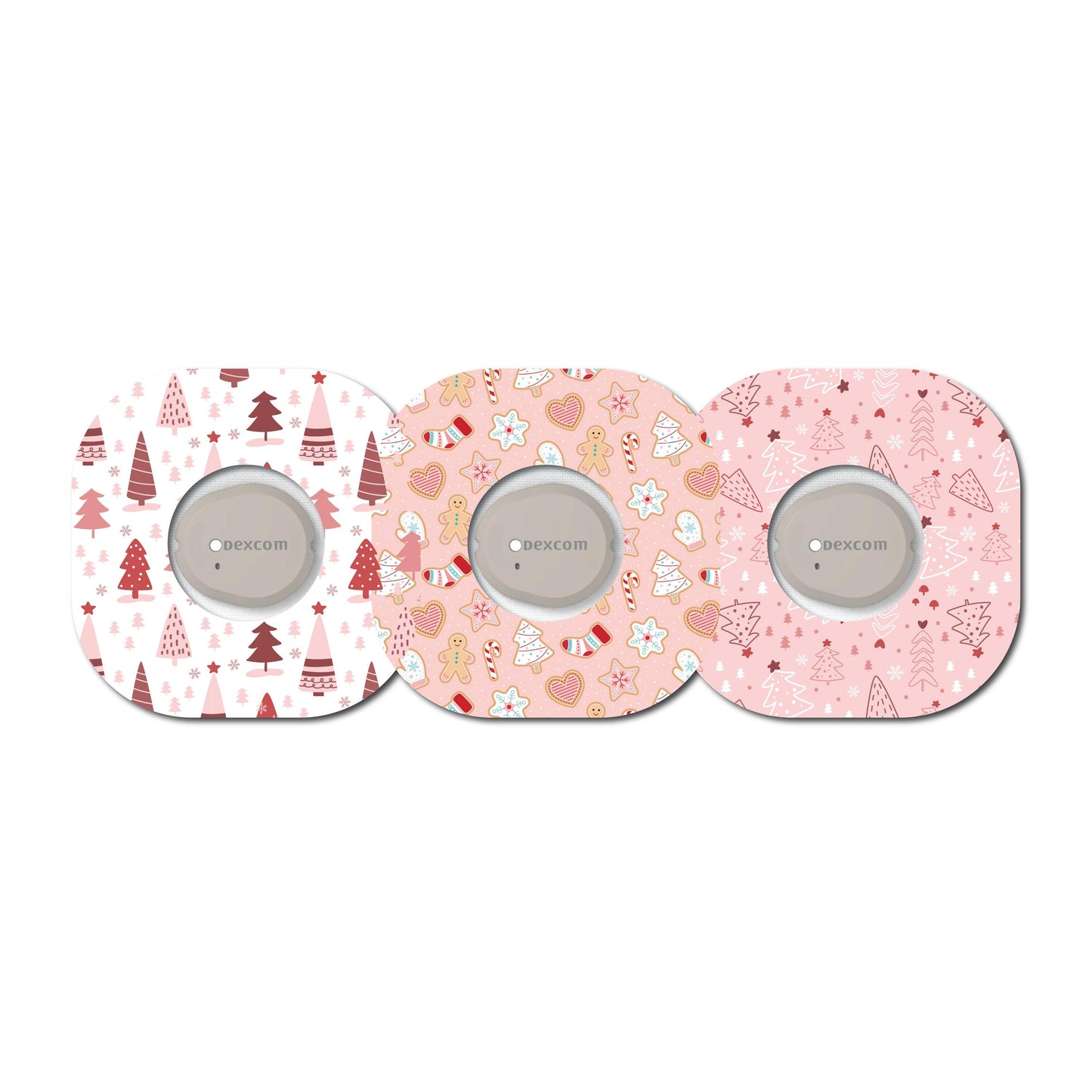Christmas in Pink Collection Dexcom G7 Set of 3 Patch for CGM monitor