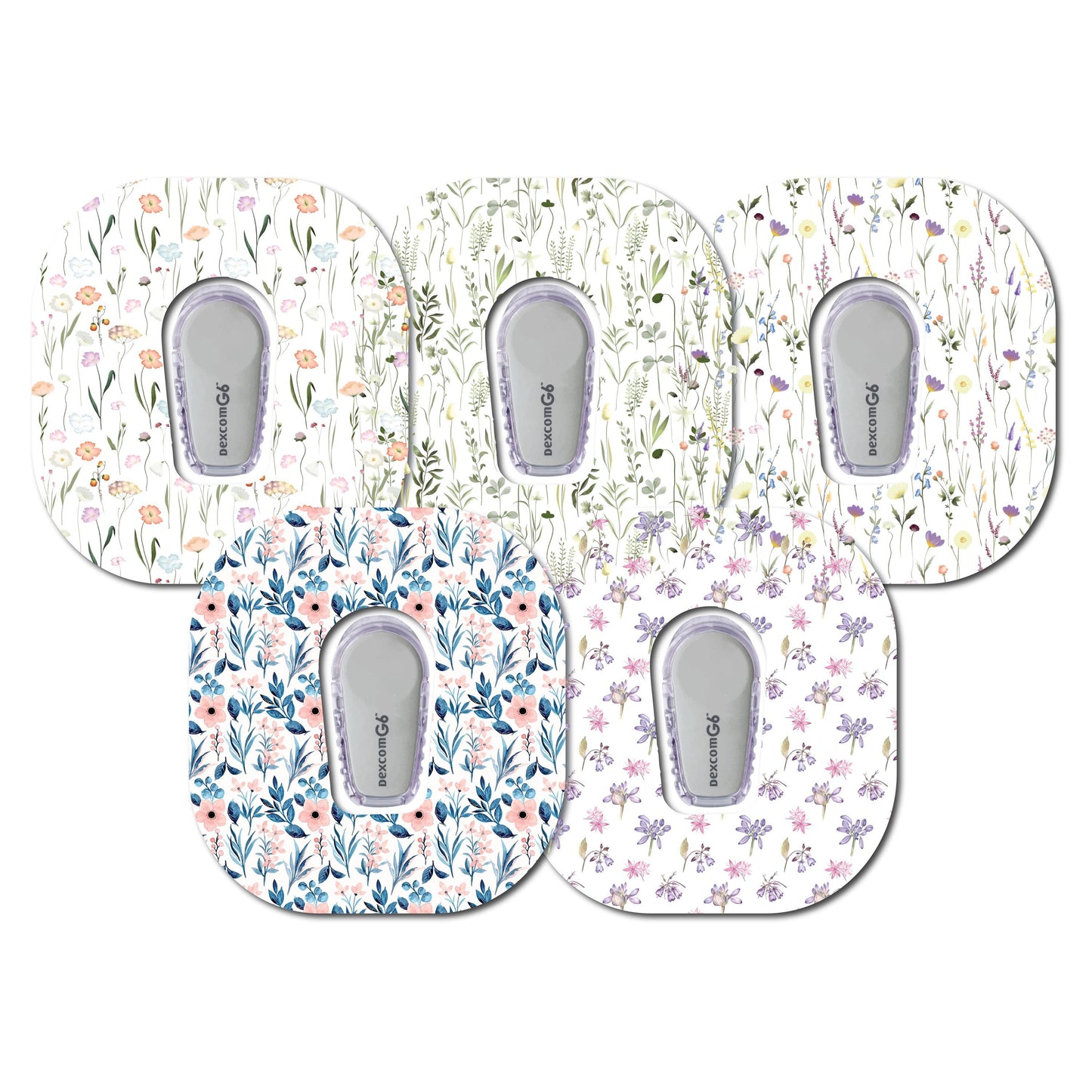 Wildflower Collection Bundle for Freestyle LIbre, Dexcom, Omnipod Continuous Glucose Monitor Patches, Individual or 5 pack