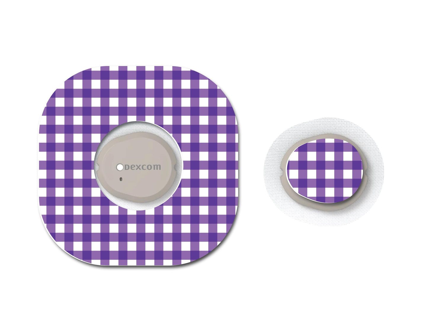 Love Purple Gingham Continuous Glucose Monitor Set
