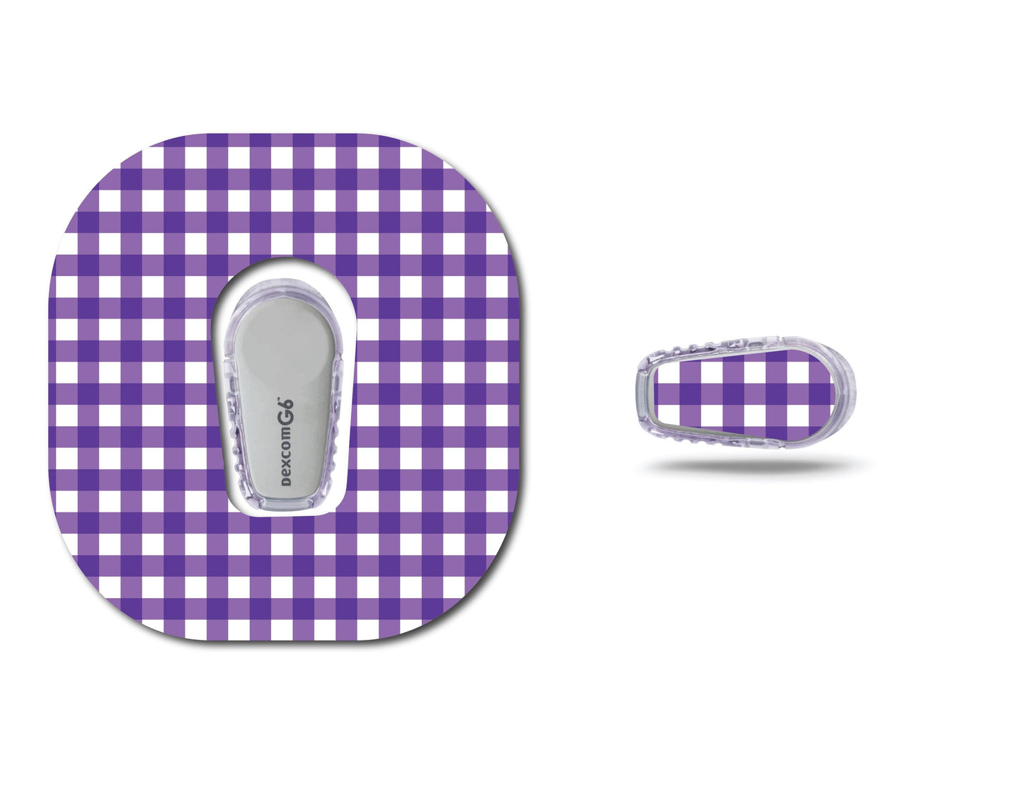 Love Purple Gingham Continuous Glucose Monitor Set
