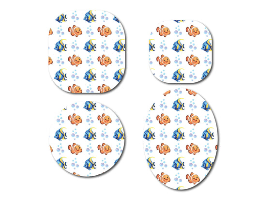 Clown and Blue Tang Fish Continuous Glucose Monitor (CGM) Decorative Over Patch (No hole)