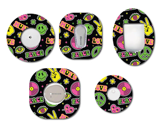 Retro Groovy Peace CGM Patch