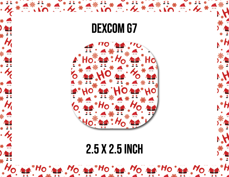 Ho Ho Ho Christmas CGM Decorative Over Patch (No Hole)