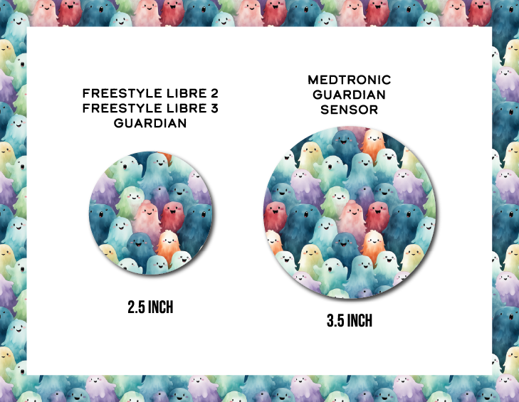 Pastel Ghosts CGM Decorative Over Patch (No Hole)
