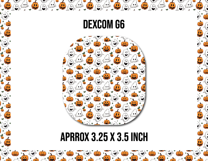 Halloween Ghosts and Pumpkins CGM Decorative Over Patch (No Hole)