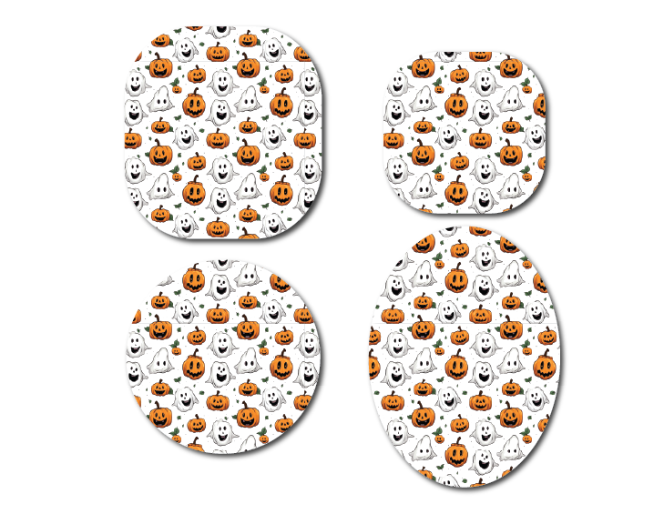 Halloween Ghosts and Pumpkins CGM Decorative Over Patch (No Hole)