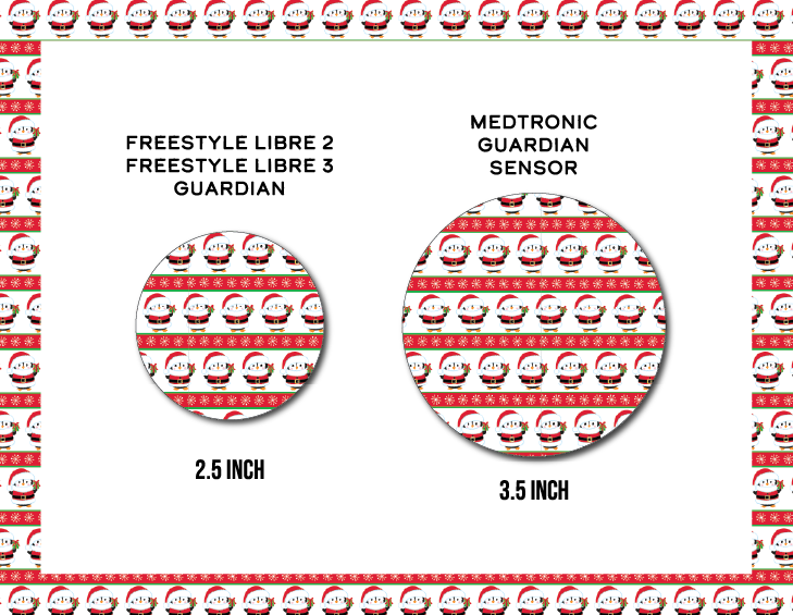 Christmas Penguin Stripes CGM Decorative Over Patch (No Hole)
