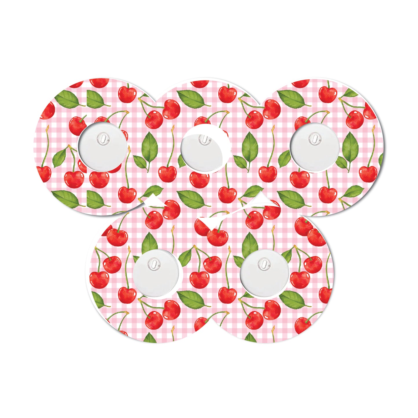 Strawberry Coquette Plaid 5 Pack CGM Patches