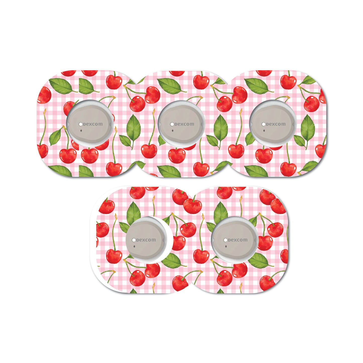 Strawberry Coquette Plaid 5 Pack CGM Patches