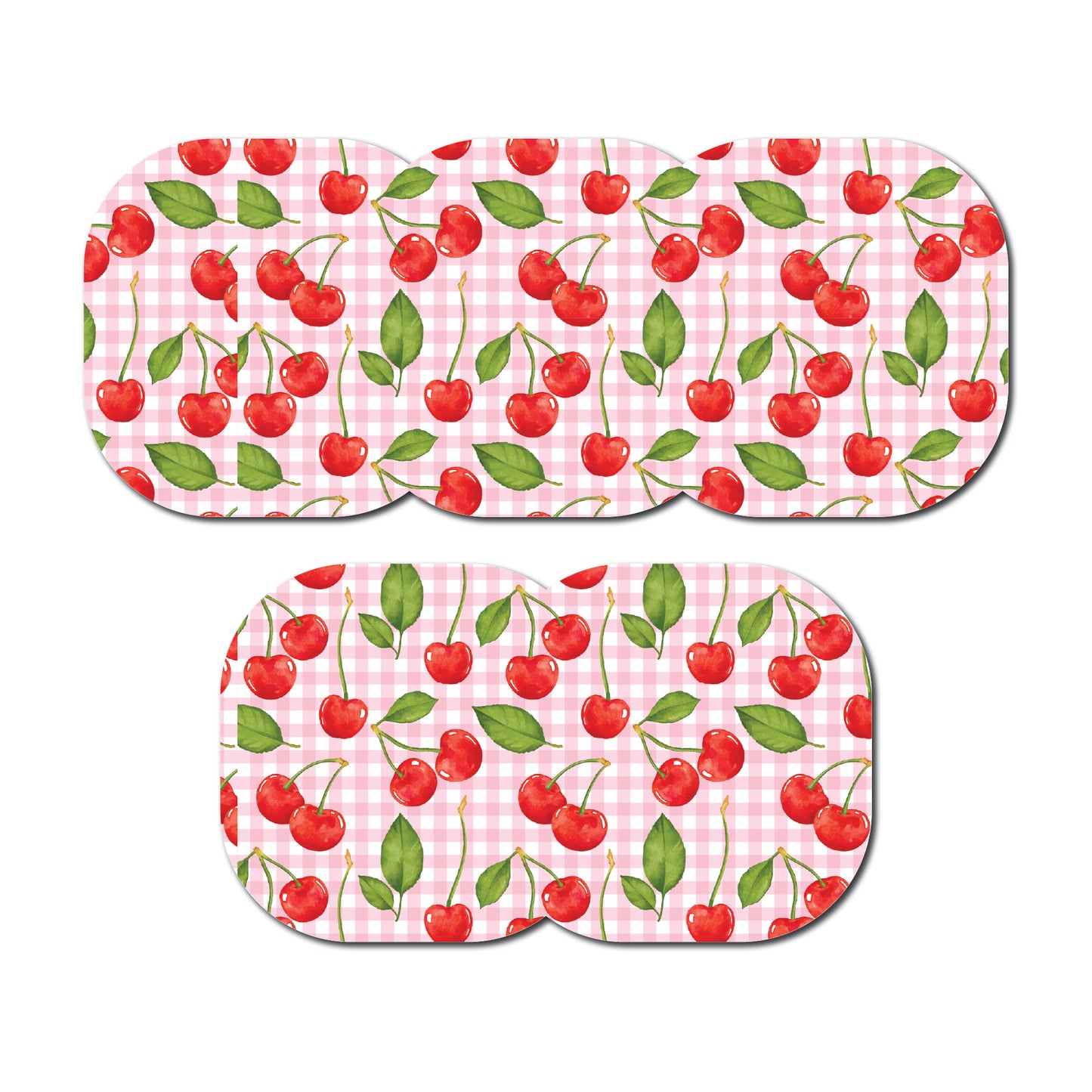 Strawberry Coquette Plaid 5 Pack CGM Patches