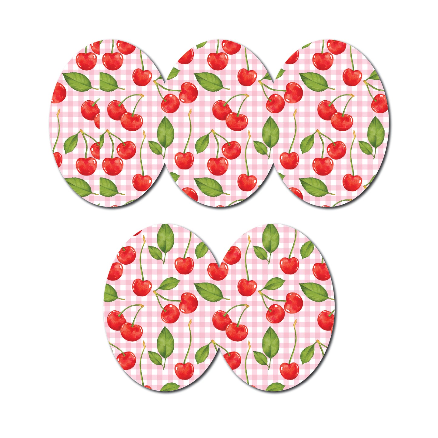 Strawberry Coquette Plaid 5 Pack CGM Patches