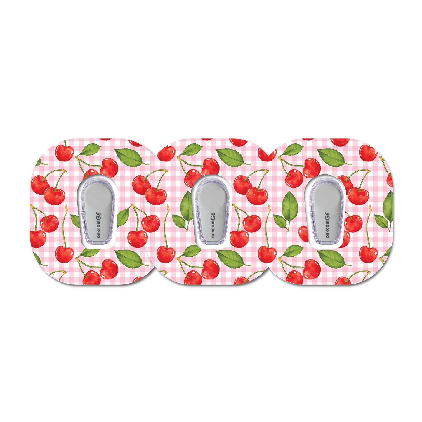 Strawberry Coquette Plaid 3 Pack CGM Patches