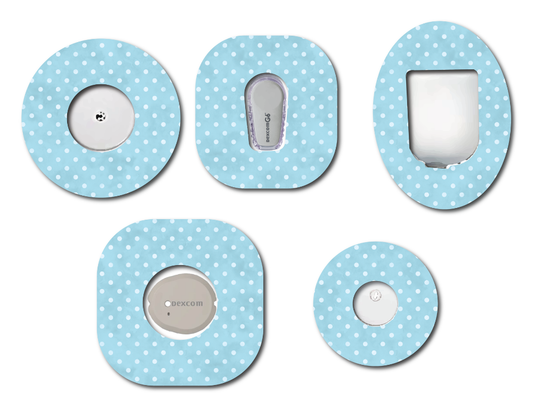 Polka Dot Aquablue CGM Patch