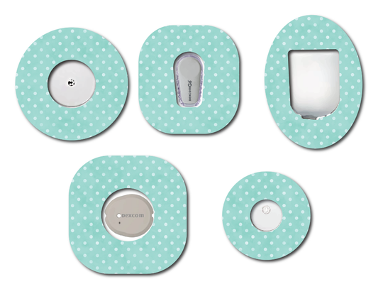 Polka Dot Aquagreen CGM Patch