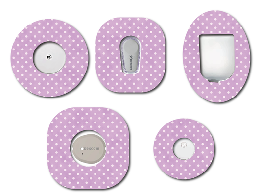 Polka Dot Purple CGM Patch
