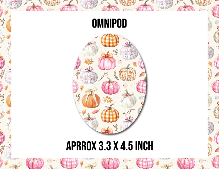Autumn Pastel Pumpkin CGM Decorative Over Patch (No Hole)