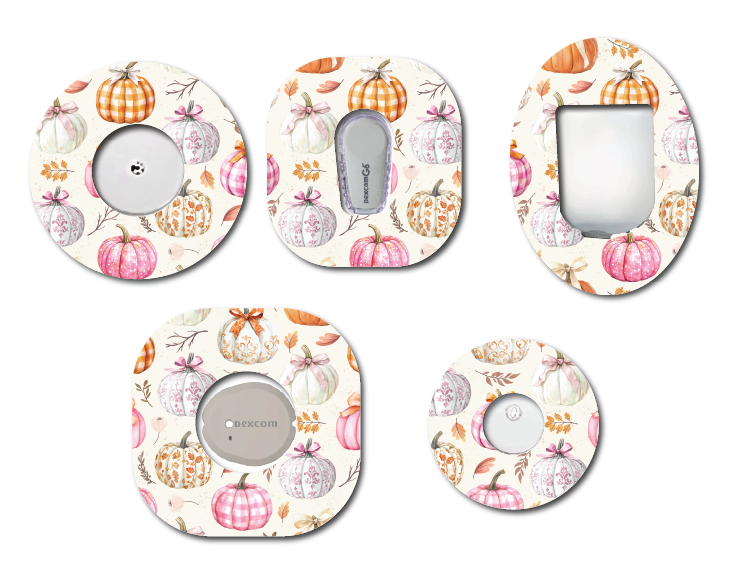 Autumn Pastel Pumpkin CGM Decorative Over Patch (No Hole)