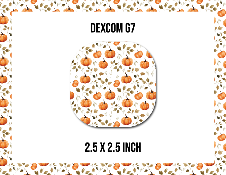 Pumpkin and Leaves CGM Decorative Over Patch (No Hole)