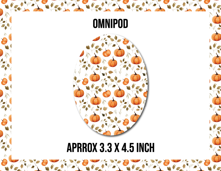 Pumpkin and Leaves CGM Decorative Over Patch (No Hole)