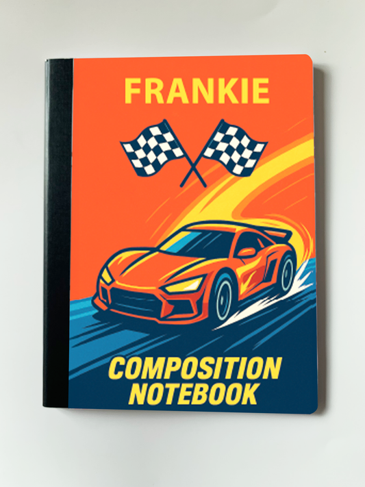 Personalized Composition Notebook - Race Car