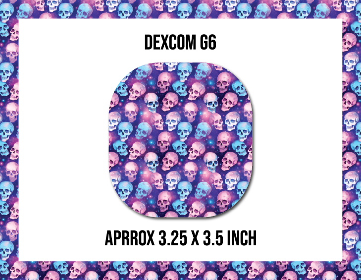 Rainbow Skulls CGM Decorative Over Patch (No Hole)
