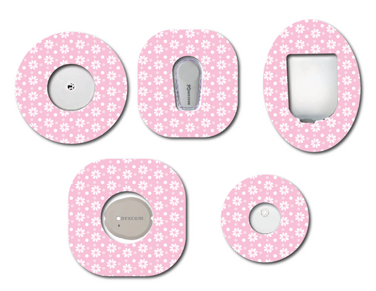 Retro Pink Daisy CGM Patch