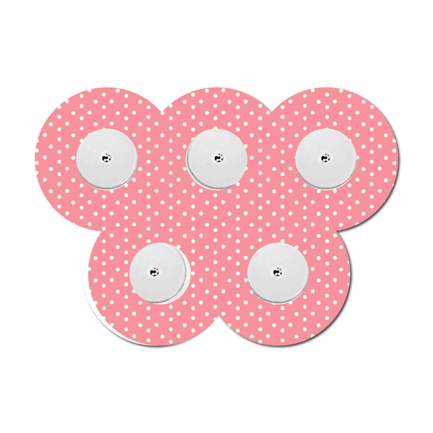 Strawberry Coquette Dark Pink Dots 5 Pack CGM Patches